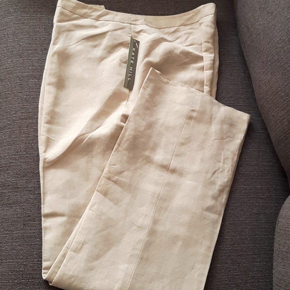 Kate Hill Lined  Linen Pant Size 14